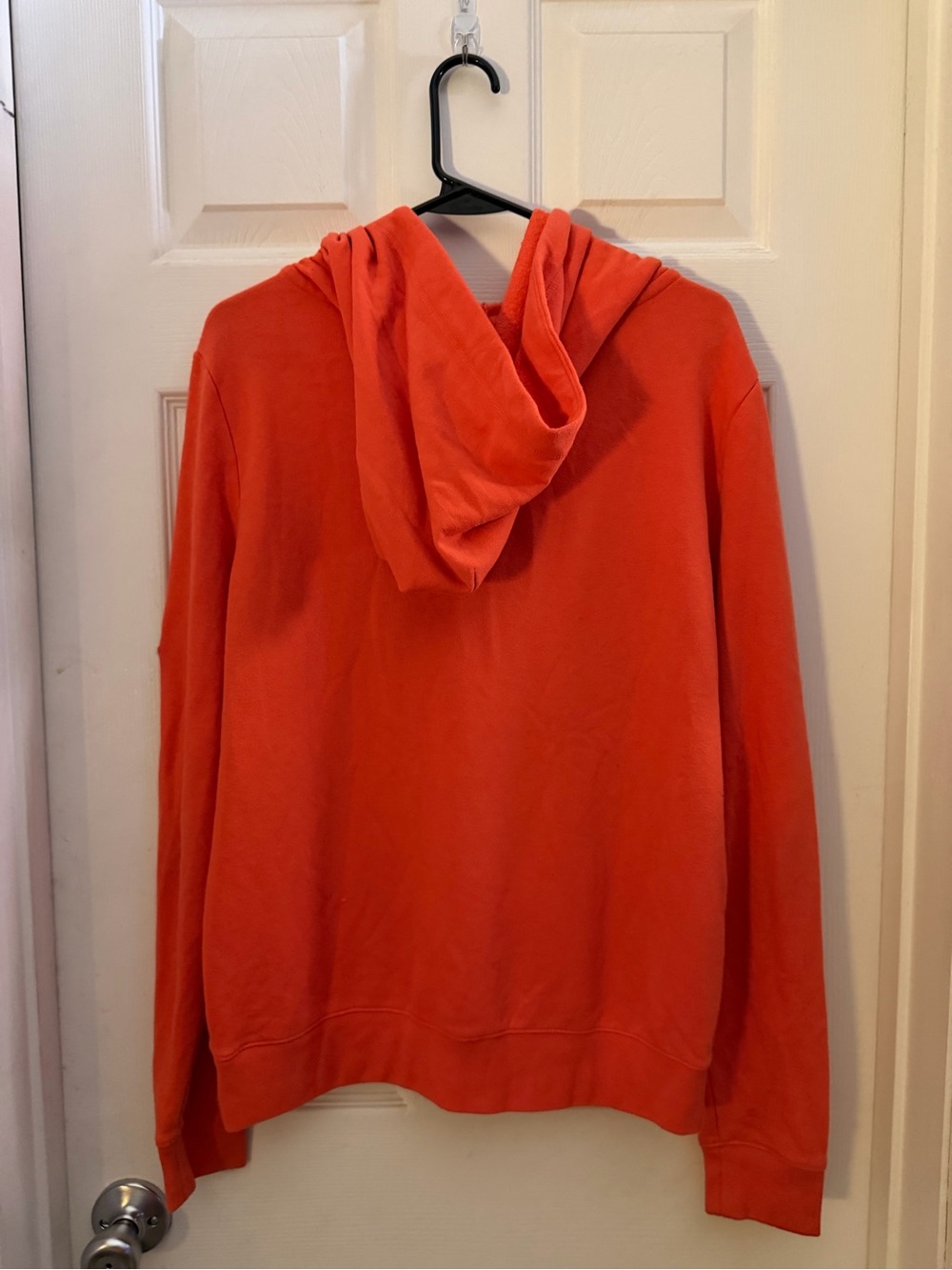 PINK Victoria's Secret Bright Orange Half-Zip Hoodie with White Logo - Picture 3 of 4